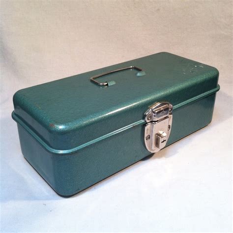 turquoise metal tool box|Turquoise Vintage Tool Box .